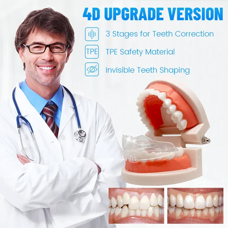 Teeth Whitening Mouth Guard - 3段階歯科矯正ブレースリテーナー歯列マウスガード歯矯正器ストップスリーピングアンチシュノーケリング装置