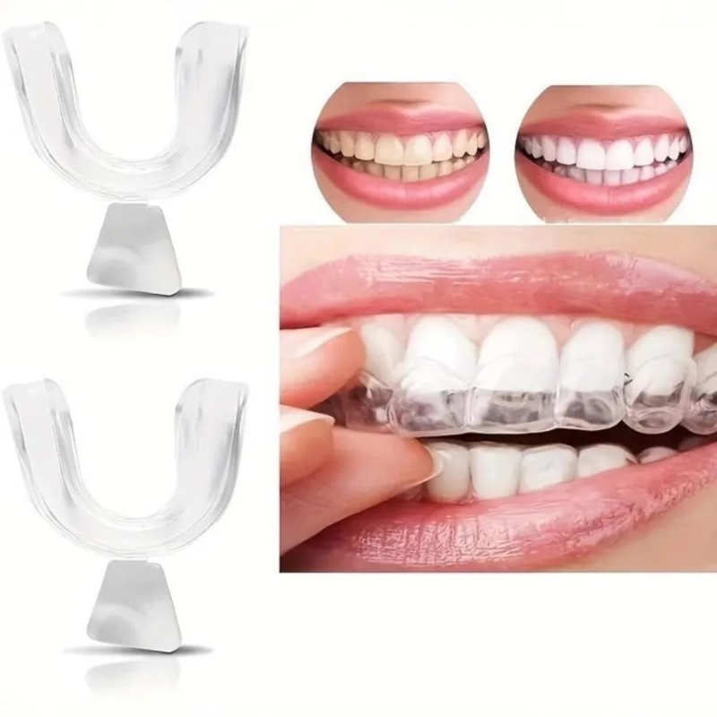 Teeth Whitening Mouth Guard - 4個入り/箱 歯ぎしり防止マウスガード 成形可能な歯科用ナイトガード 大人用 歯ぎしり防止 ブルージズムトレイ