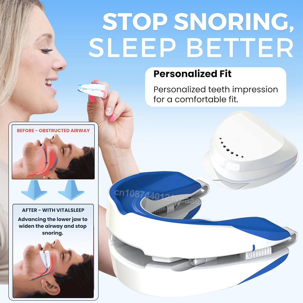 Teeth Whitening Mouth Guard - いびき防止マウスピース,いびき防止装置,夜間の歯のガード,歯ぎしりのための調整可能なスリーピングマウスガード,いびきを止める