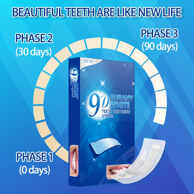 9D Aurany ホワイト歯ホワイトニング ストリップ 2 - Teeth Whitening With Peroxide のレビューと価格