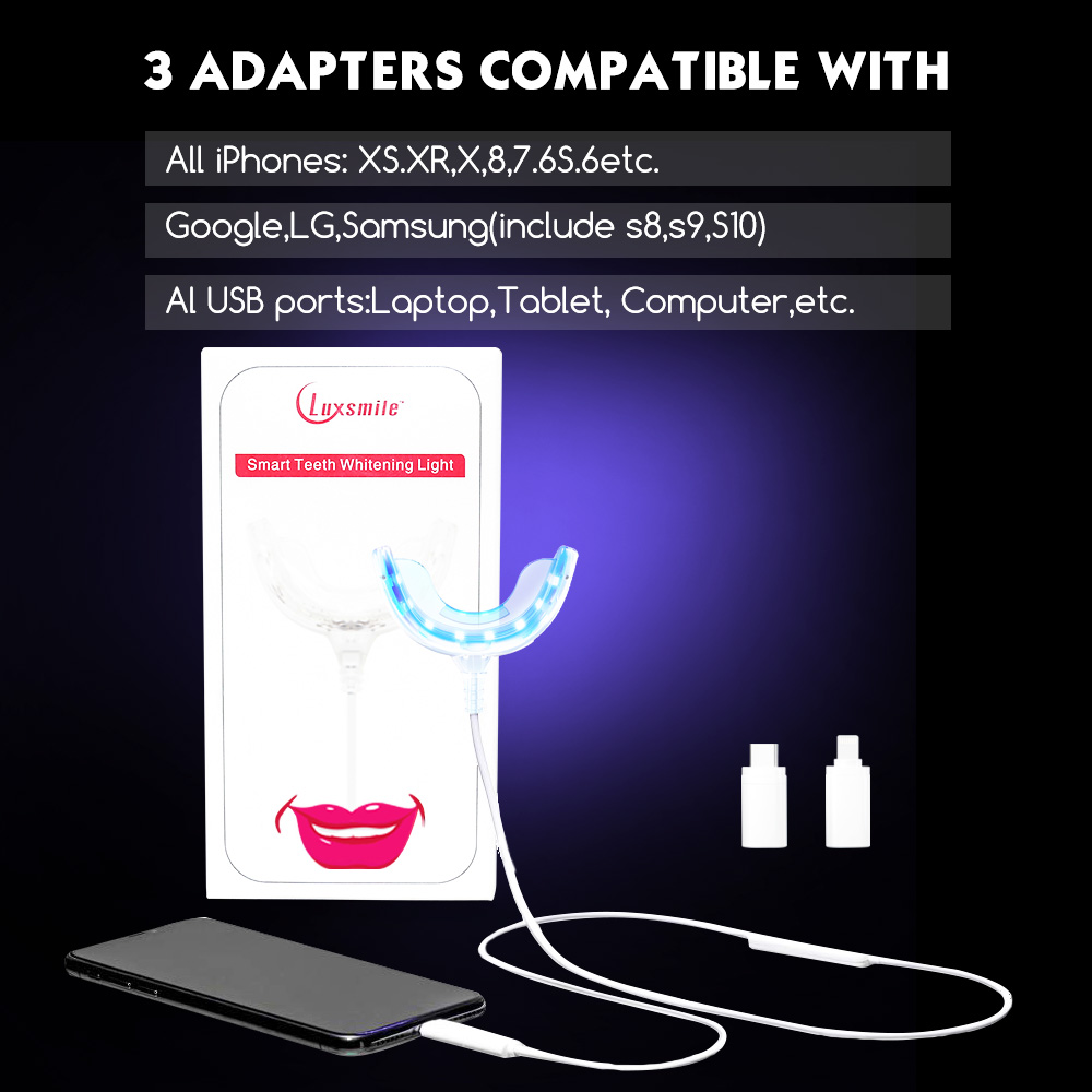 Luxsmile-歯のホワイトニングペン,LEDライト付きU - Teeth Whitening With Blue Light のレビューと価格