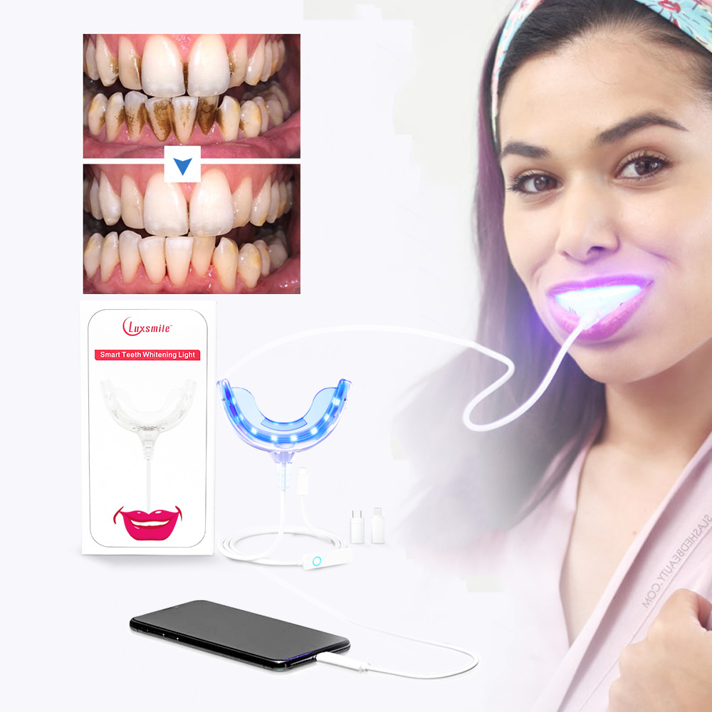 Luxsmile-歯のホワイトニングペン,LEDライト付きU - Teeth Whitening With Blue Light のレビューと価格