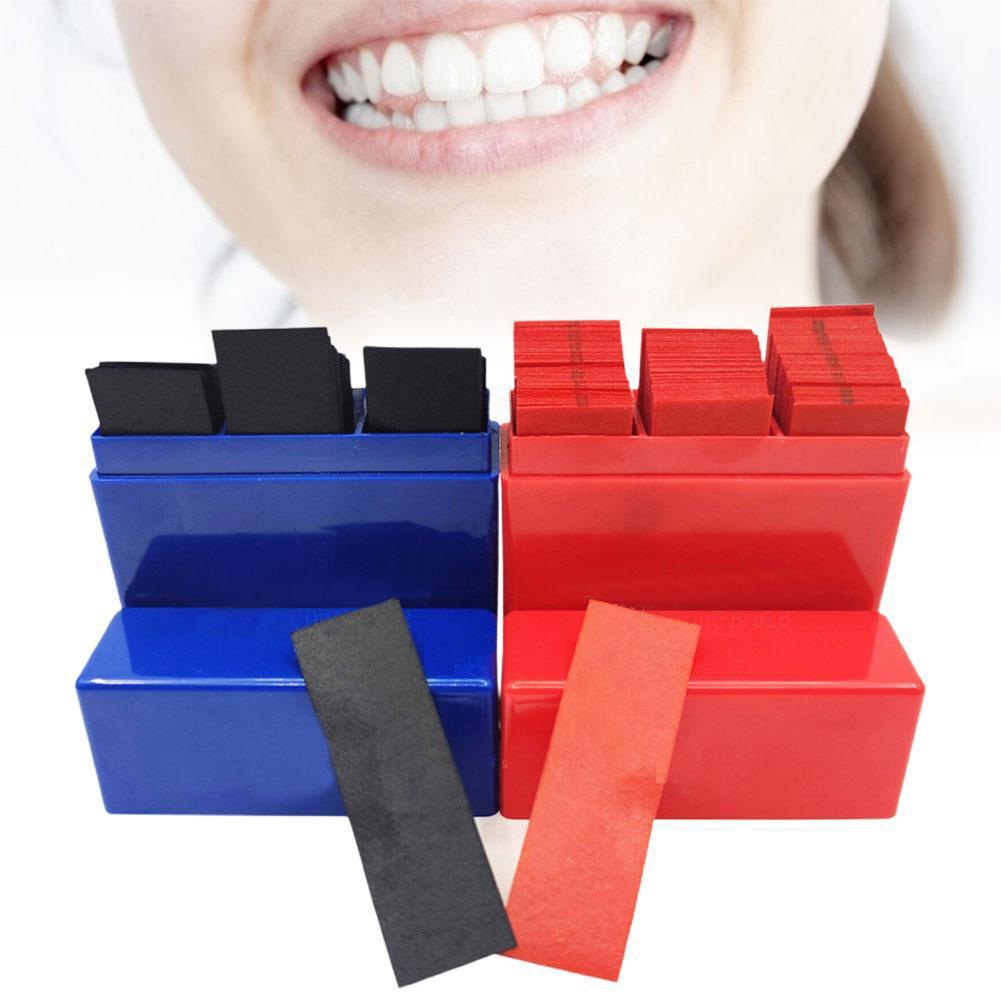 300枚入り 歯科用咬合紙 青赤両面 バイトストリップ 口腔 - Teeth Whitening Uk のレビューと価格