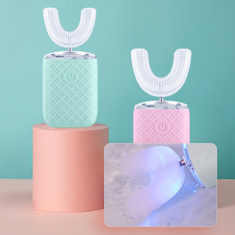 360 °   自動電動歯ブラシ U 字型充電式大人子供用シ - Teeth Whitening With Blue Light のレビューと価格