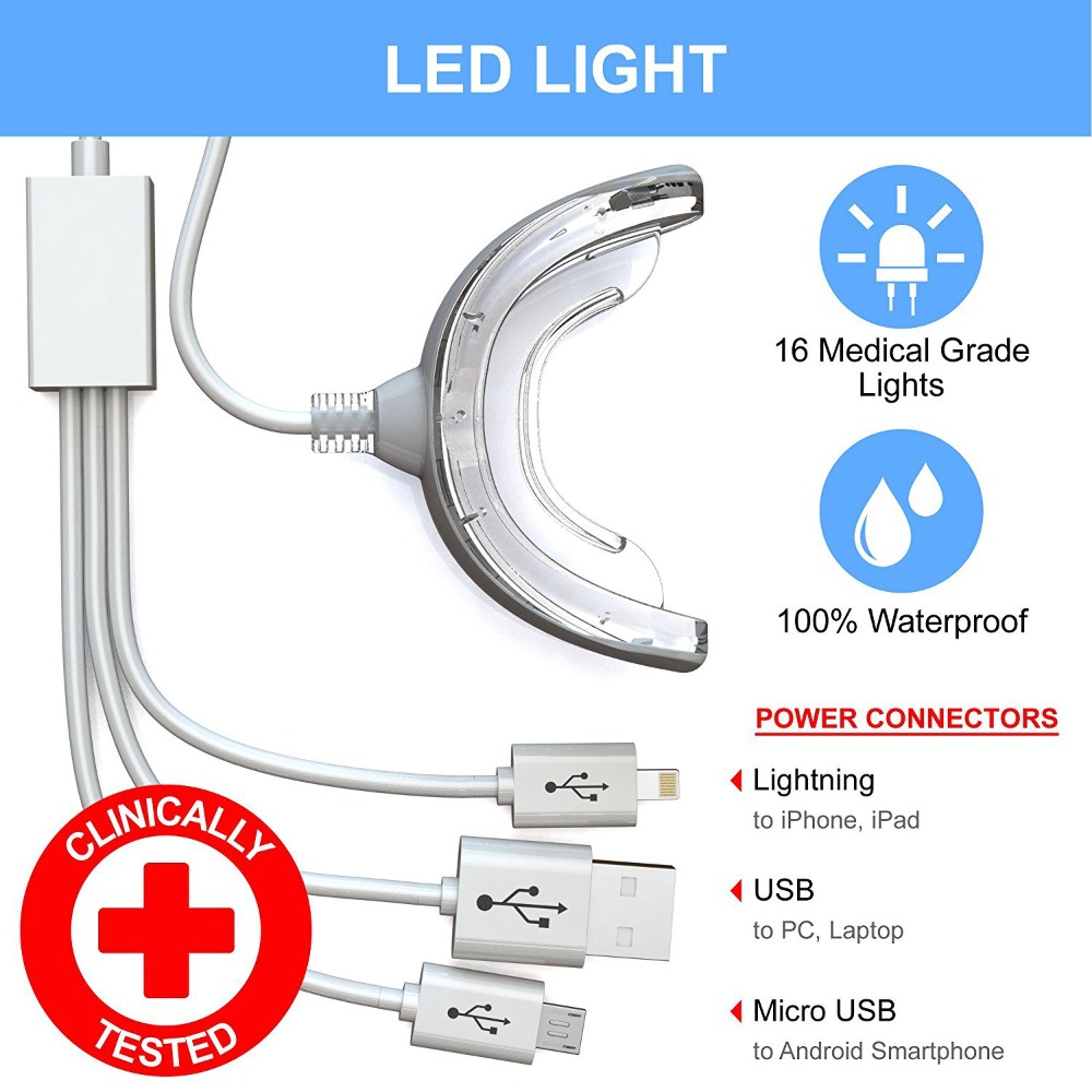 3 in 1 ホワイトニングランプ 16灯 ポータブル US - Teeth Whitening With Blue Light のレビューと価格
