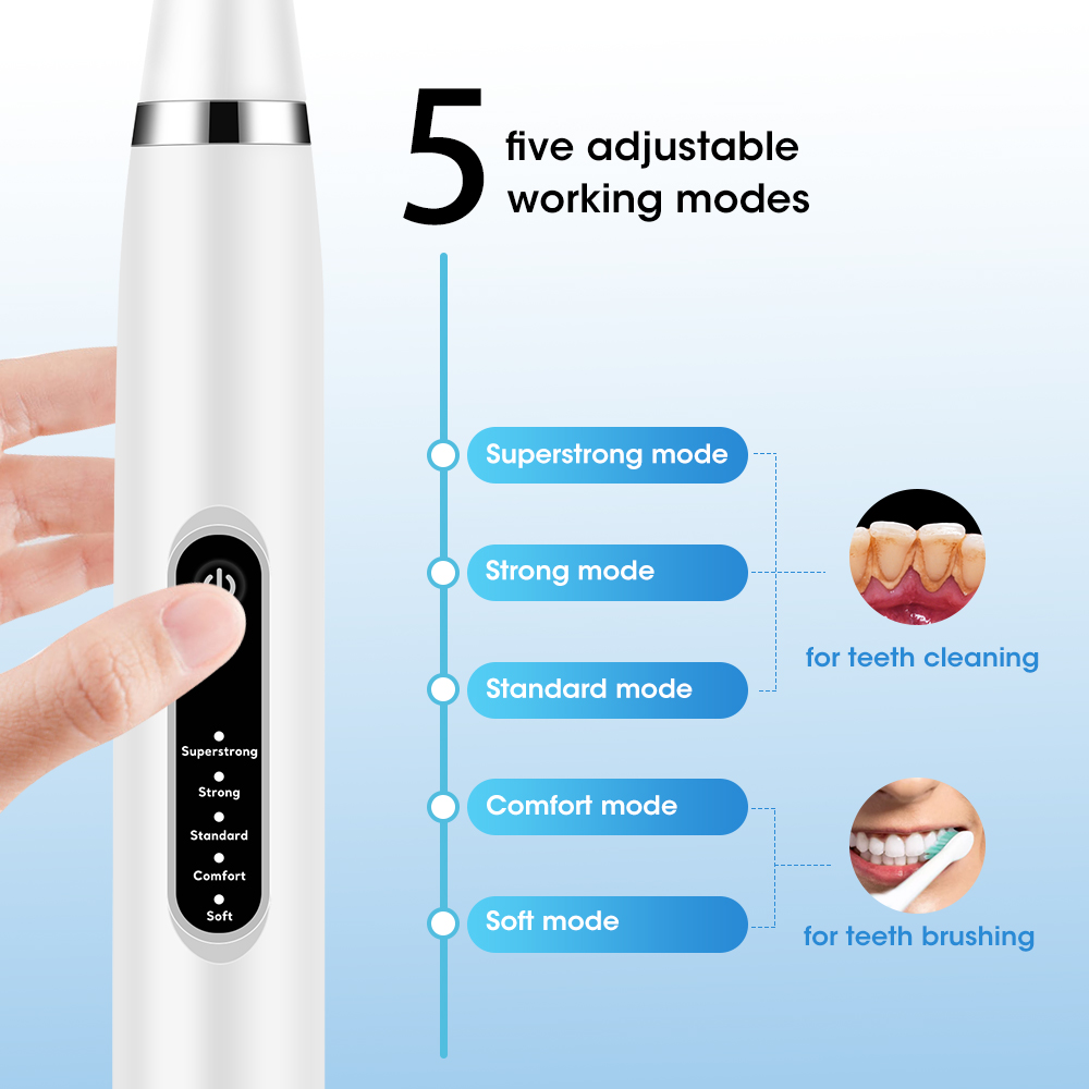 電気音波歯科歯石スケーラー 5 モード口腔歯歯石除去プラーク - Teeth Whitening Uk のレビューと価格