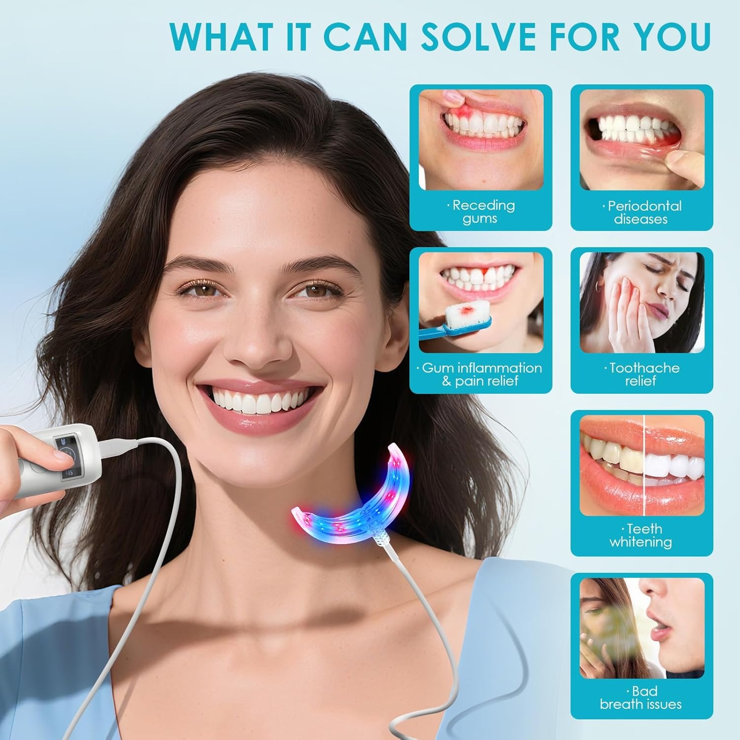歯のホワイトニング促進ランプ ブルー＆レッドライト LED  - Teeth Whitening With Blue Light のレビューと価格