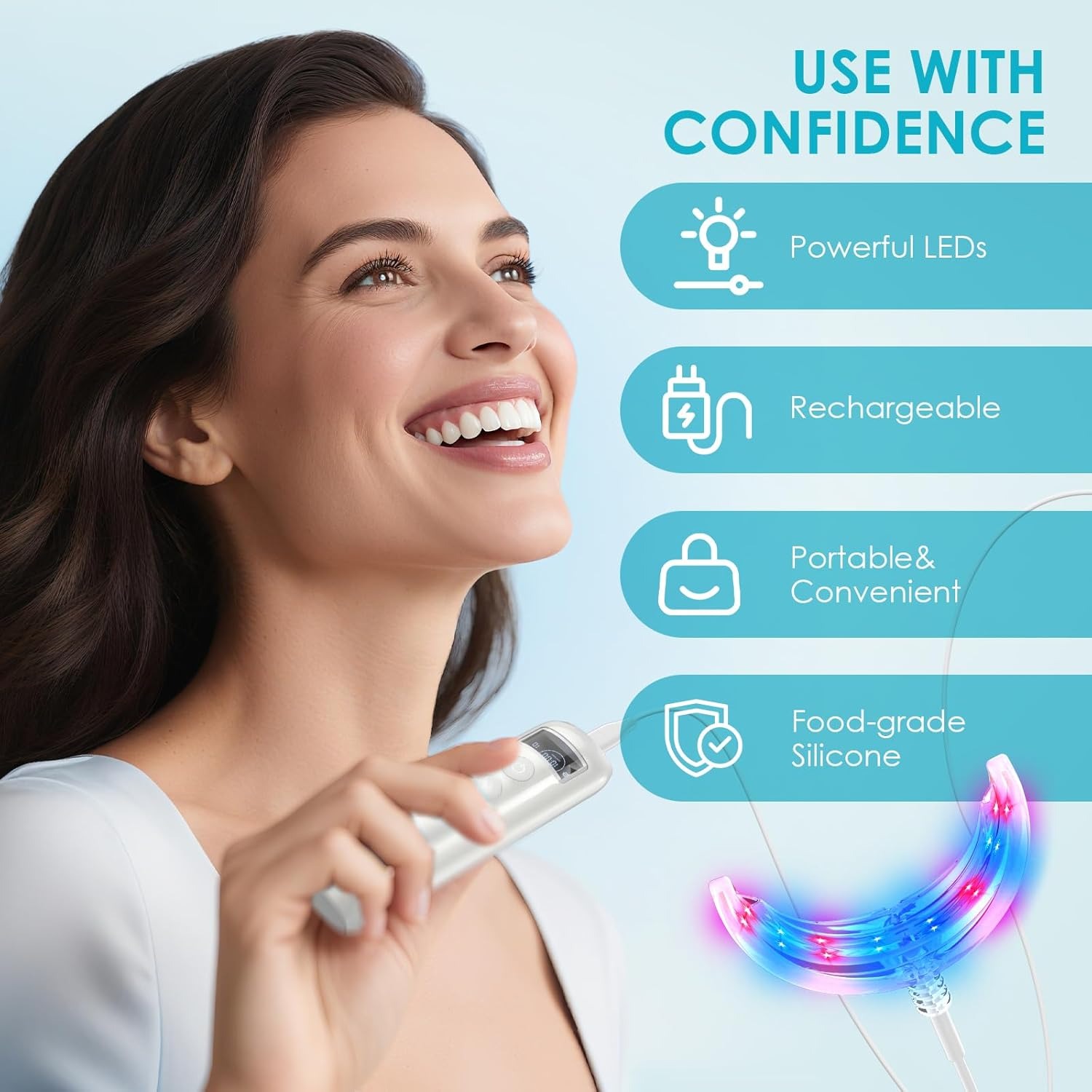 歯のホワイトニング促進ランプ ブルー＆レッドライト LED  - Teeth Whitening With Blue Light のレビューと価格